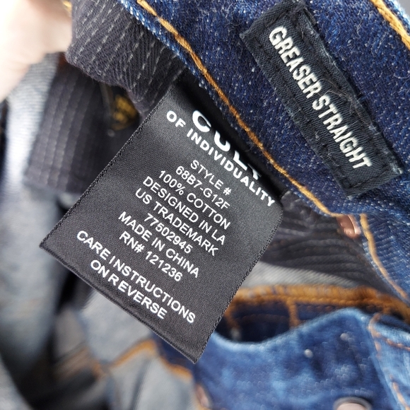 Cult Of Individuality Jean Men 33X30 Greaser Straight Button Fly Japanese Salvag - Picture 9 of 13
